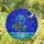 Blue Rose Crescent Moon Night Sky Stained Glass Mosaic Art - Celestial Water Scene Stained Glass Suncatcher - 1