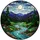 Winding River Valley Pine Trees Mountain Range Full Moon Tiffany Stained Glass Stained Glass Suncatcher - 5