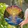 Tiffany Glass Turbulent Ocean Waves Sunset Sea Cliffs - Jewel Tone Coastal Wall Decor Stained Glass Suncatcher - 2
