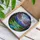 Tiffany Glass River Valley Purple Pink Trees Blue Mountains Moon Clouds Jewel Tones Stained Glass Suncatcher - 3