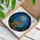 Vizsla Dog Stained Glass Celestial Night Sky Moon Stars Pine Forest Scene Stained Glass Suncatcher - 3