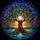 Majestic Stained Glass Tree of Life Cosmic Sky Sunset Mountains Water Moss Jewel Tones Stained Glass Suncatcher - 5