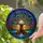Majestic Stained Glass Tree of Life Cosmic Sky Sunset Mountains Water Moss Jewel Tones Stained Glass Suncatcher - 2