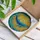 Majestic Blue-Green Whale Mosaic with Golden Sunburst & Swirling Stained Glass Stained Glass Suncatcher - 3