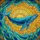 Majestic Blue-Green Whale Mosaic with Golden Sunburst & Swirling Stained Glass Stained Glass Suncatcher - 5