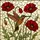 Hummingbird Red Poppy Stained Glass - Iridescent Green Head, Tiffany Jewel Tones Mosaic Stained Glass Suncatcher - 5
