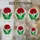 Red Poppy Stained Glass Tiffany Style Flower Mosaic with Green Leaves & Frosted Background Stained Glass Suncatcher - 4