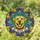 Golden Labrador Retriever Buddy Stained Glass Mosaic Smiling Dog Art Red Collar Stained Glass Suncatcher - 1
