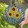 Sunflowers Lavender Tiffany Stained Glass Mosaic Jewel Tones High Contrast Full Frame Stained Glass Suncatcher - 2