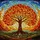Vibrant Stained Glass Tree of Life Autumn Leaves - Intricate Mosaic Landscape Jewel Tones Stained Glass Suncatcher - 5