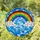 Vibrant Stained Glass Rainbow Clouds Sky Mosaic - Colorful Intricate Tiffany Style Art Stained Glass Suncatcher - 1