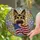 German Shepherd American Flag Stained Glass Patriotic Dog Lover Decor Gift for Home Stained Glass Suncatcher - 2