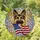 German Shepherd American Flag Stained Glass Patriotic Dog Lover Decor Gift for Home Stained Glass Suncatcher - 1