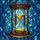 Ornate Hourglass Stained Glass Mosaic Art with Teal Blue Golden Yellow & Brown Tones Stained Glass Suncatcher - 5