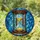 Ornate Hourglass Stained Glass Mosaic Art with Teal Blue Golden Yellow & Brown Tones Stained Glass Suncatcher - 1