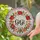 GiGi" Decorative Script Stained Glass Tiffany Camellia Flower Wreath Jewel Tone Sky Mosaic Stained Glass Suncatcher - 2