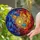 Tiffany Style Stained Glass Solar System Planets Ringed Saturn Jupiter Earth Galaxy Cosmic Stained Glass Suncatcher - 2