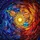 Tiffany Style Stained Glass Solar System Planets Ringed Saturn Jupiter Earth Galaxy Cosmic Stained Glass Suncatcher - 5