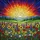 Tiffany Style Stained Glass Wildflower Meadow Landscape Radiant Sun Hills Sunset Sky Stained Glass Suncatcher - 5