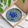 Blue Anemone Stained Glass Mosaic - Tiffany Style Jewel Tone Intricate Art Window Decor Stained Glass Suncatcher - 3