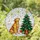 Warm Brown Golden Retriever Dog Christmas Tree Snowy Stained Glass - Holiday Gift Stained Glass Suncatcher - 1