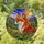 Red Fox Stained Glass Tiffany Style Mountain Forest Evergreens Stained Glass Suncatcher - 1
