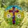 Tiffany Style Stained Glass Christian Cross Easter Lilies Mosaic Art Religious Spiritual Gift Stained Glass Suncatcher - 1