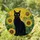 Black Cat Sunflowers Tiffany Style Stained Glass Mosaic Sunny Garden Window Display Stained Glass Suncatcher - 1