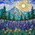 Towering Lupine Wildflowers Majestic Mountain Range Radiant Sun Tiffany Stained Glass Artwork Stained Glass Suncatcher - 5
