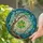 Coiled Green Caterpillar Cherry Blossom Tiffany Art - Gnarled Branch Pale Pink Blossoms Swirling Mosaic Stained Glass Suncatcher - 2