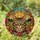 Tabby Cat Emerald Eyes Roses Tiffany Glass Art - Detailed Mosaic Sunset Landscape Decor Stained Glass Suncatcher - 1