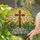 Easter Cross Lilies Eggs Stained Glass - Golden Sun Rays Christian Holiday Gift Stained Glass Suncatcher - 2