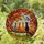 Grey Tabby, Two Ginger & Dark Purple Cats Stained Glass Autumn Leaves Blue Bird Art Stained Glass Suncatcher - 1