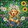 Golden Retriever Puppy Bunny Ears Easter Egg Mosaic Stained Glass Wildflowers Spring Gift Stained Glass Suncatcher - 5