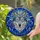 Majestic Wolf Head Stained Glass Mosaic Art - Geometric Crown Translucent Jewel Tones Stained Glass Suncatcher - 2