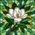 White Magnolia Flower Tiffany Stained Glass Mosaic Art, Intricate Geometric Dappled Light Stained Glass Suncatcher - 5