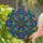 Stained Glass Diamond Tessellation Mosaic - Glowing Jewel Tone Geometric Facet Pattern Stained Glass Suncatcher - 2