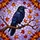 Black Crow Tiffany Stained Glass Mosaic Autumn Leaves - Glowing Red Eyes Window Art Stained Glass Suncatcher - 5