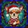Chihuahua Dog Santa Hat Scarf Stained Glass Jewel Tone Mosaic - Christmas Holiday Gift Stained Glass Suncatcher - 5
