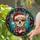 Chihuahua Dog Santa Hat Scarf Stained Glass Jewel Tone Mosaic - Christmas Holiday Gift Stained Glass Suncatcher - 2
