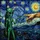 Green Alien Human Hand Finger Touch Tiffany Glass Van Gogh Starry Night Sky Art Stained Glass Suncatcher - 5