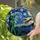 Green Alien Human Hand Finger Touch Tiffany Glass Van Gogh Starry Night Sky Art Stained Glass Suncatcher - 2