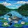 Loon Family with Chicks, Water Lilies & Lake Forest - Tiffany Style Stained Glass Decor Stained Glass Suncatcher - 5