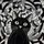 Curious Black Cat Head Stained Glass Mosaic - White Eyes & Whiskers Cat Lover Gift Stained Glass Suncatcher - 5