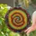 Abstract Geometric Spiral Mosaic - Tiffany Style Jewel Tone Vortex Full Frame Art Stained Glass Suncatcher - 2