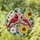 Red Male Female Cardinals Dogwood Sunflowers Berries Green Leaves Tiffany Mosaic Stained Glass Suncatcher - 1