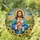 Jesus Christ Tabby Cat Sunflowers - Tiffany Glass Style Glowing Jewel Tones Stained Glass Suncatcher - 1