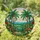 Palm Trees Tropical Landscape - Stained Glass Style with Exotic Flowers Jewel Tones Stained Glass Suncatcher - 1