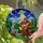 Bigfoot Alien UFO Tiffany Stained Glass - Cryptid Sci-Fi Mountain Night Sky Scene Stained Glass Suncatcher - 2