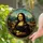Mona Lisa Black Cat Stained Glass Mosaic Art - Tiffany Inspired Jewel Tone Home Decor Stained Glass Suncatcher - 2